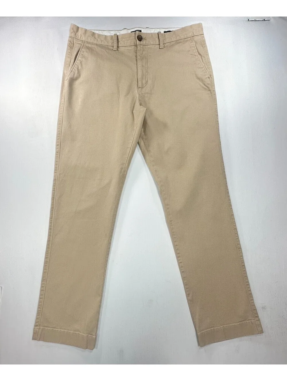 J Crew Flex Straight Fit Flat Front Chinos Brown Mens 34/32